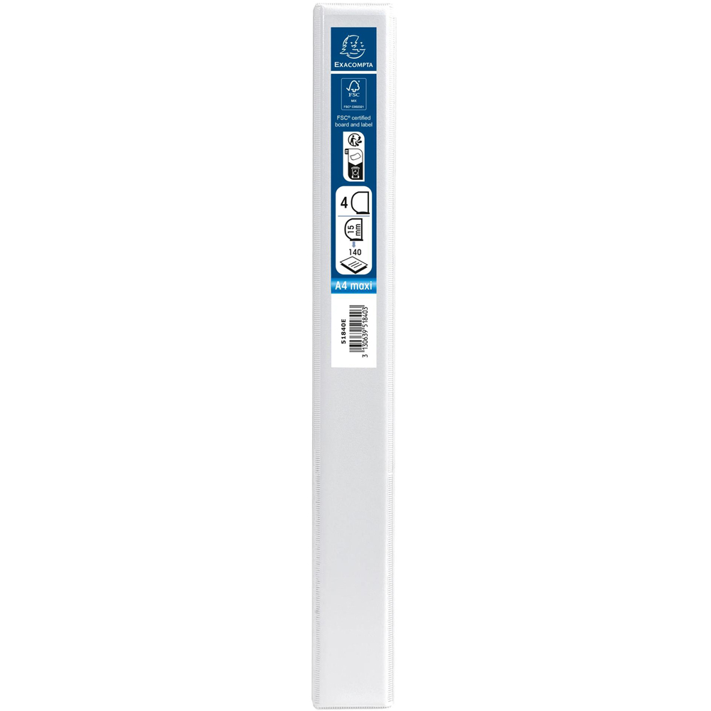 Exacompta Kreacover White PP 4D Ring Binder with 3 Pockets 15mm 10 Pack Image 5