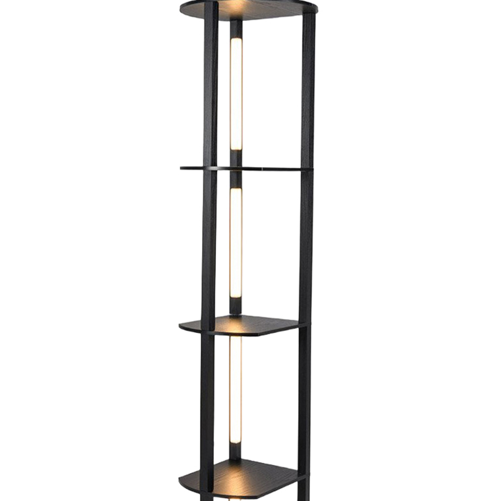 Costway 4 Shelf with LED Strips Rotatable Modern Shelf Floor Lamp Image 2