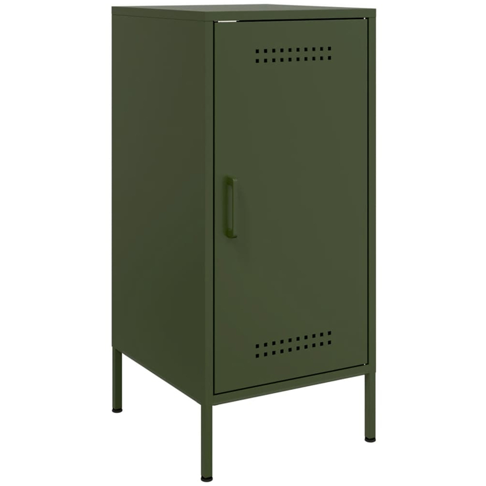 vidaXL Single Door Olive Green Metal Sideboard Set of 2 Image 3