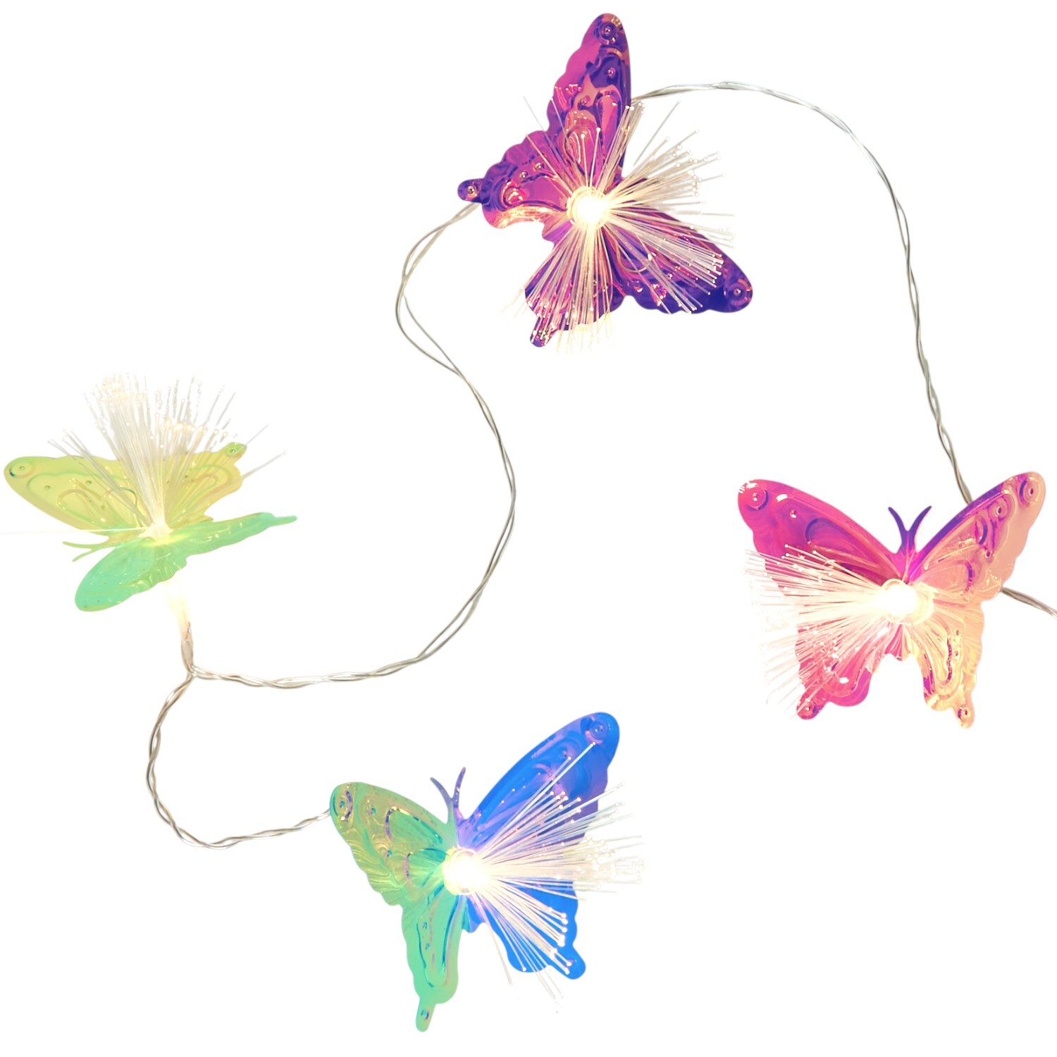 Solar Fibre Optic Butterfly String Light Image 2