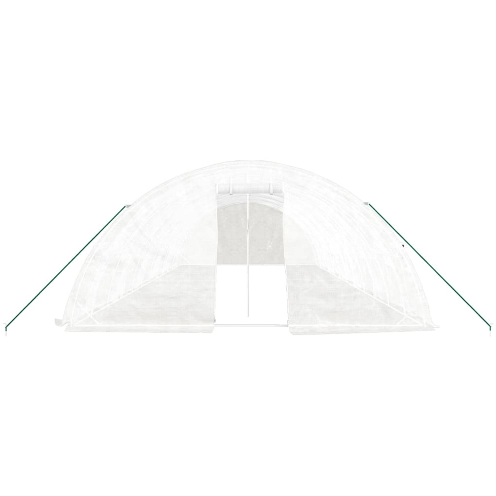 vidaXL White Polyethylene Galvanised Steel Frame 39.3 x 16.4ft Greenhouse Image 3