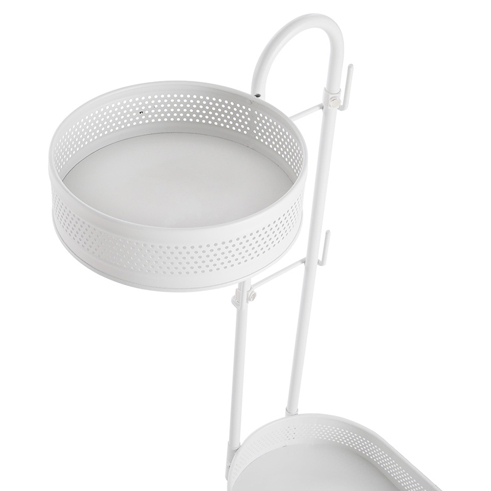 Living and Home White 2 Tier Metal Kitchen Rotating Spice Rack Image 6