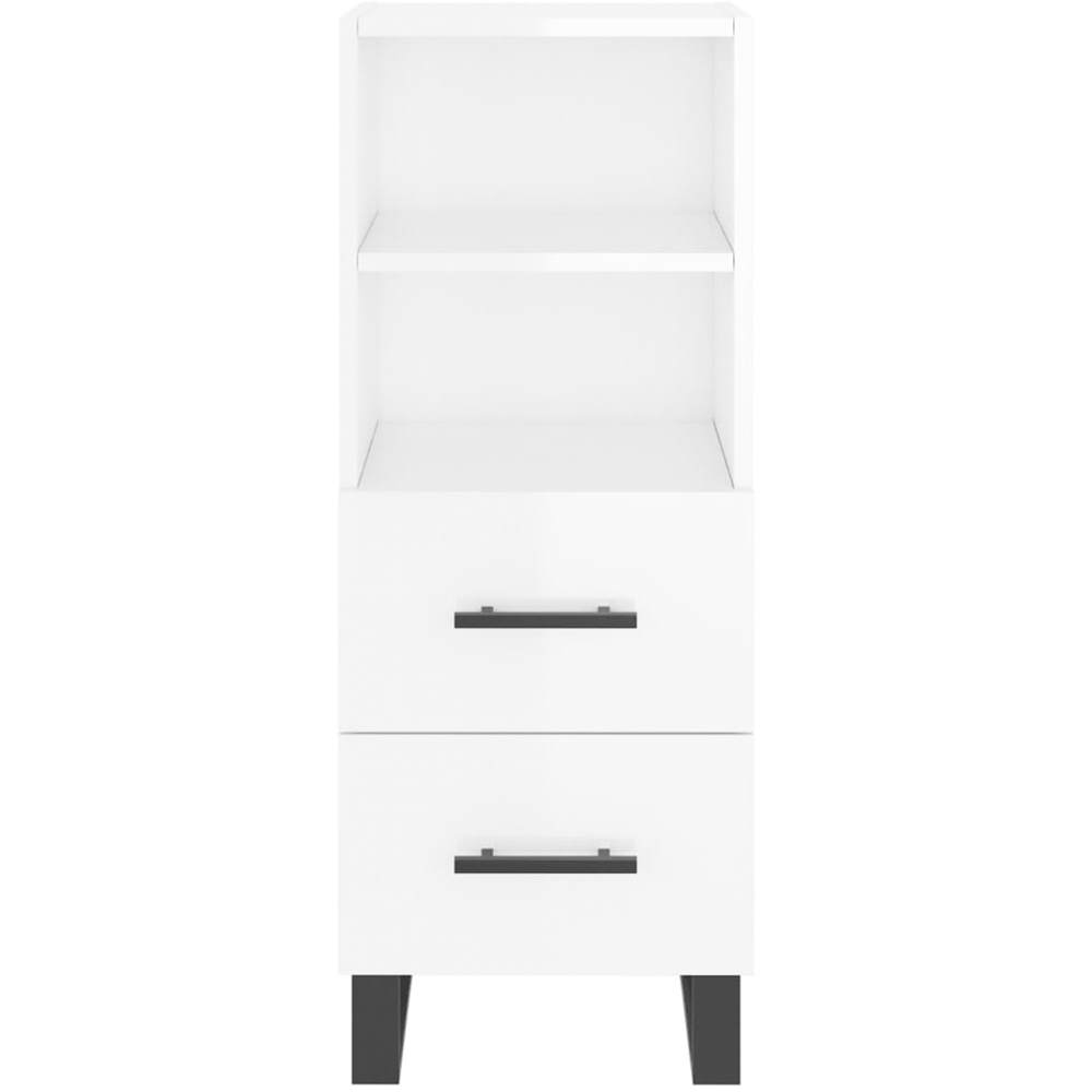 vidaXL 2 Drawer 2 Shelf White Sideboard Image 6