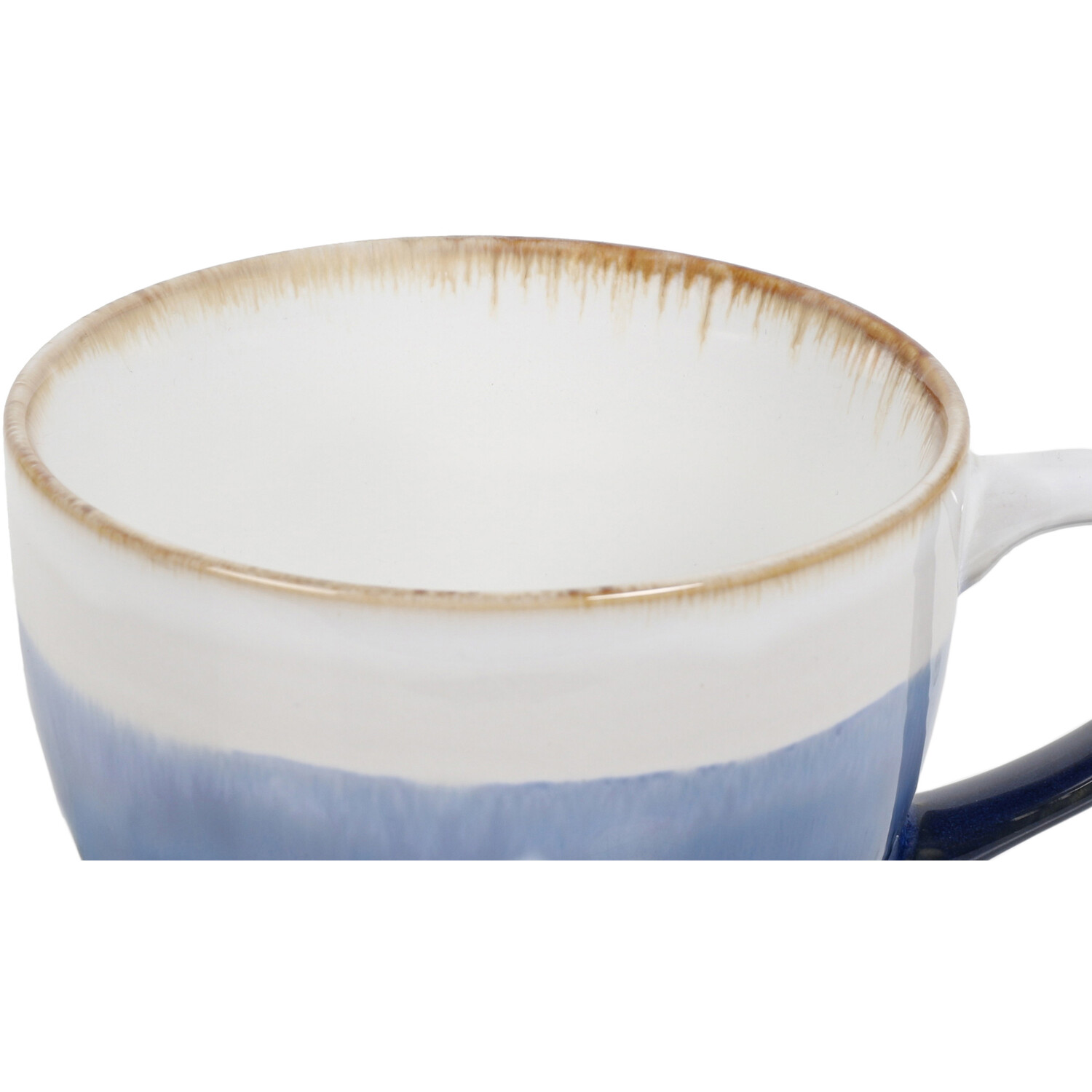 Stripes Reactive Glaze Cappuccino Mug - Blue Image 3