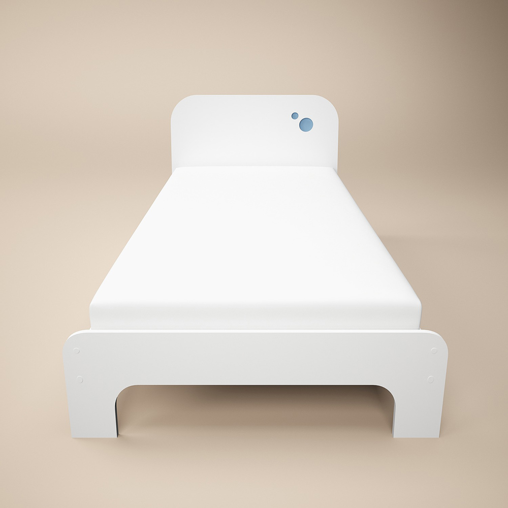Flair Livana Single White and Blue Bed Image 3