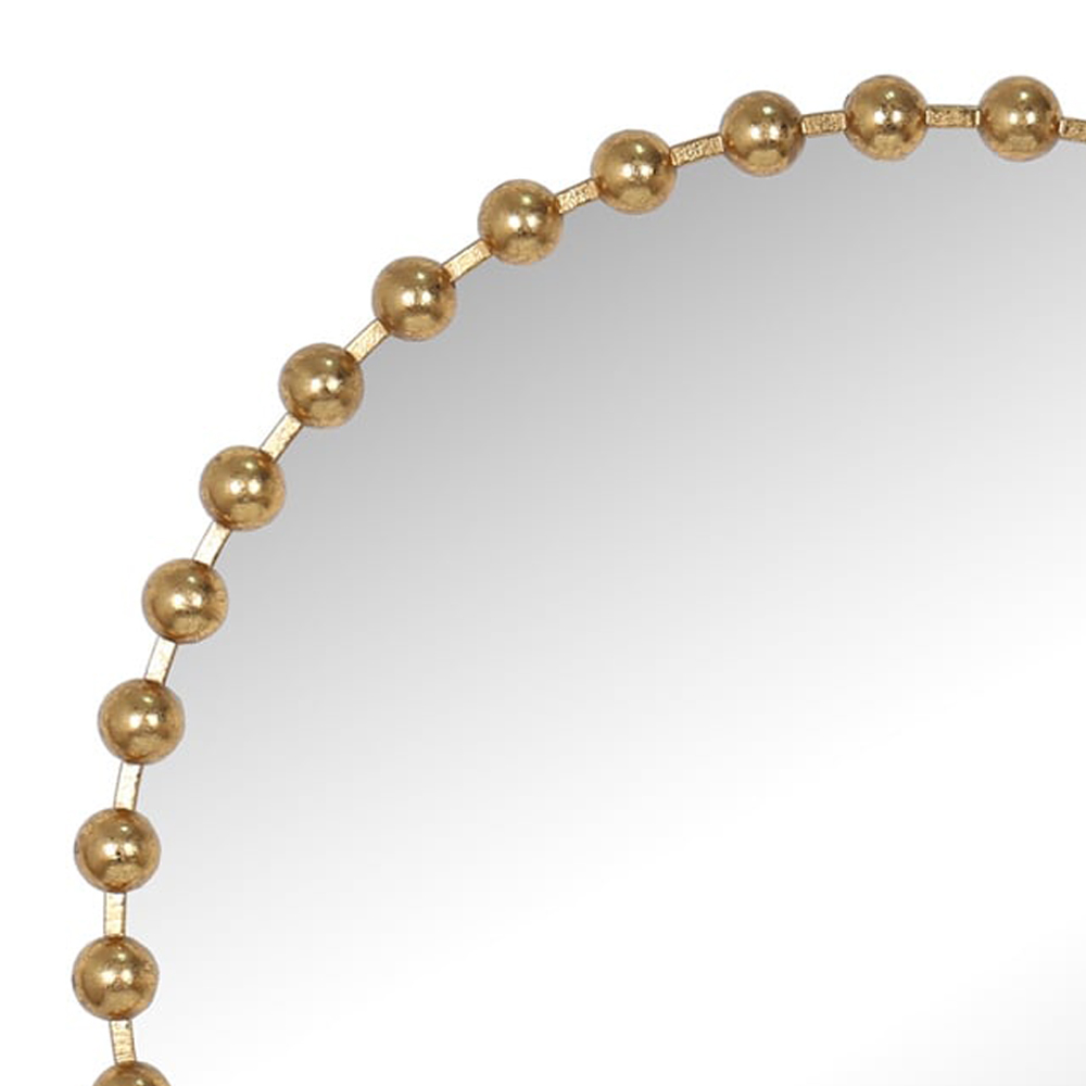 Gold Circular Beaded Mirror 80cm Image 2