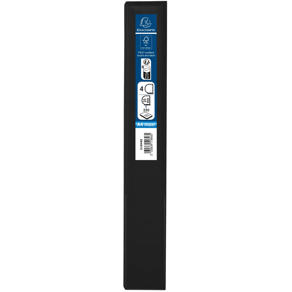 Exacompta Kreacover Black PP 4D Ring Binder with 3 Pockets 25mm 10 Pack Image 5