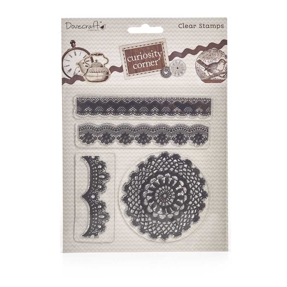 Dovecraft Curiosity Corner Clear Stamps 4pk Image