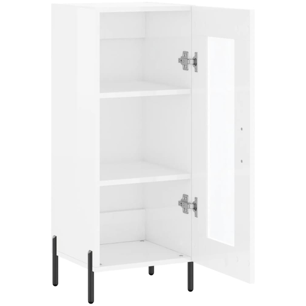 vidaXL Single Glass Door White Sideboard Image 6