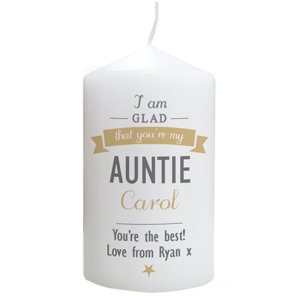 Personalised Memento Personalised I Am Glad Pillar Candle Image 1