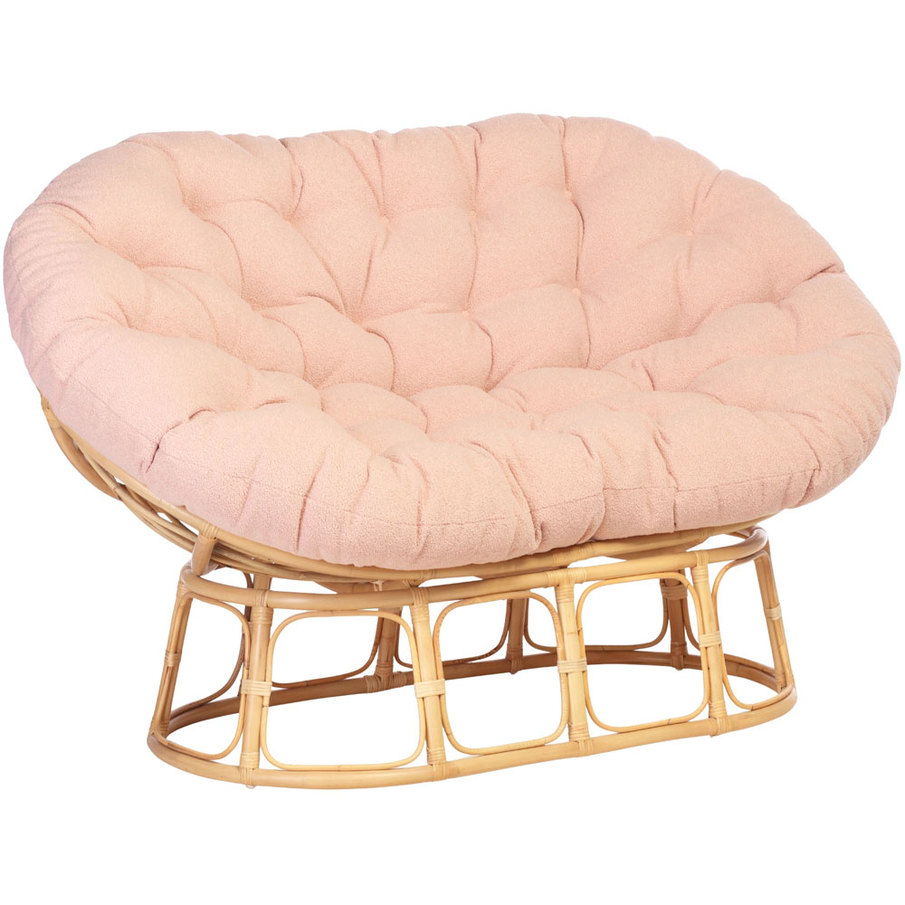 Desser Furniture Papasan 2 Seater Pink and Natural Sofa Image 2