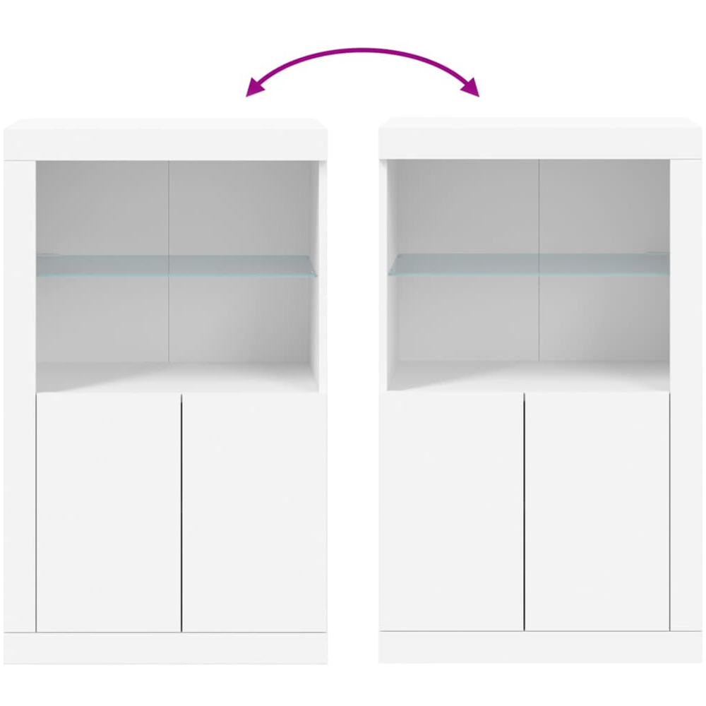 vidaXL 2 Door 2 Shelf LED Grey Sonoma Side Cabinet Image 8