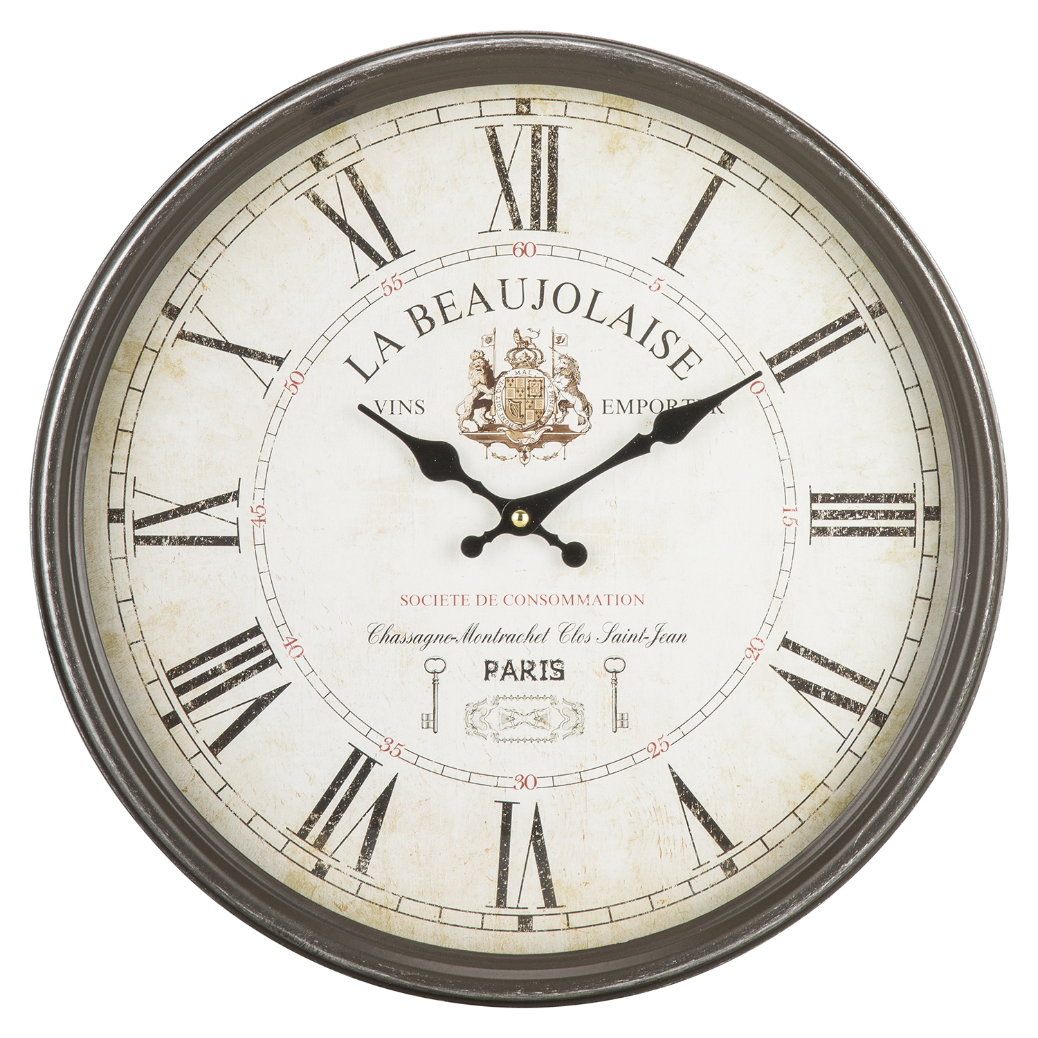 La Beaujolaise Neutral Round Wall Clock 40cm Image