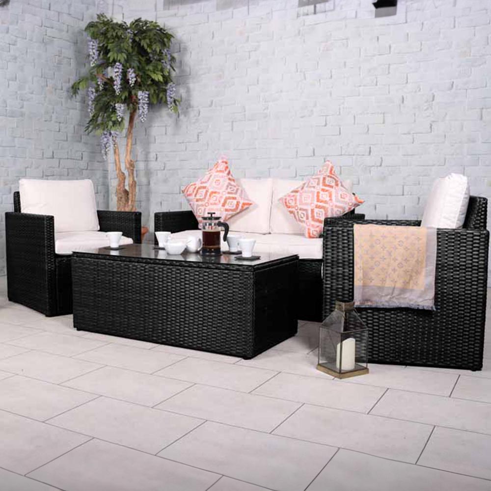 Royalcraft Berlin 4 Seater Black Lounge Set Image 1