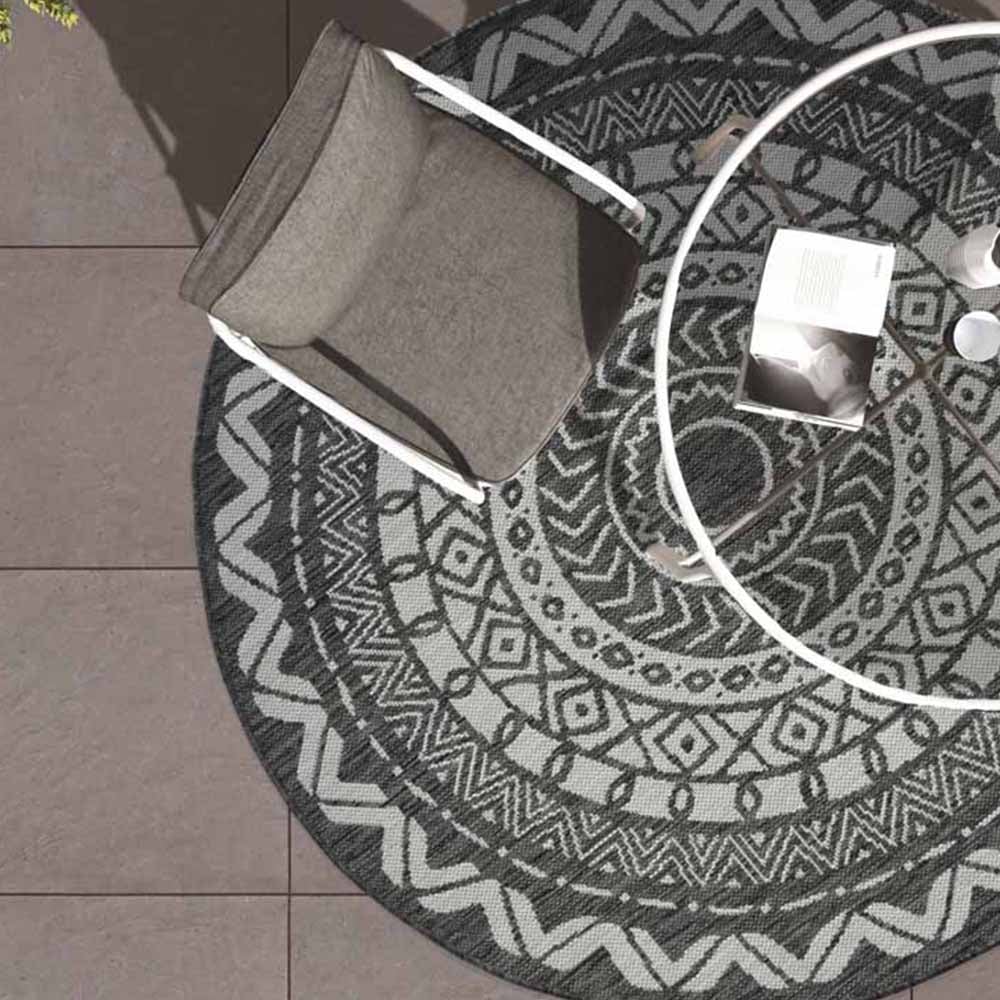 Homemaker County Grey Round Rug 133cm Image 2
