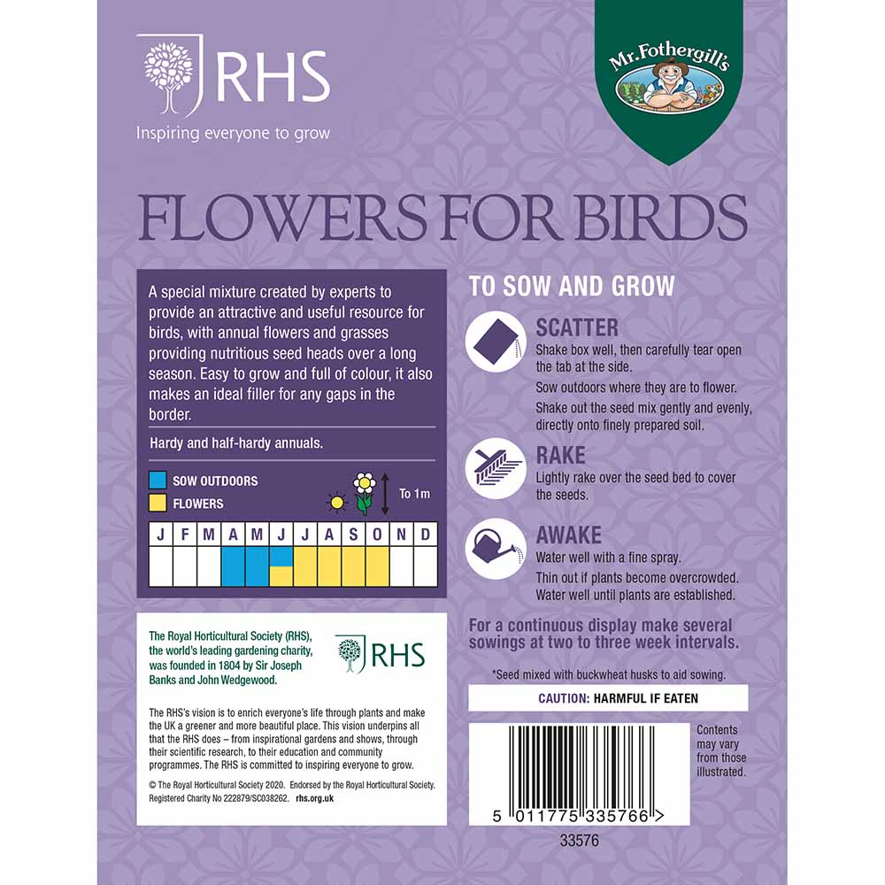 RHS Flowers For Birds Seed Shaker Image 2