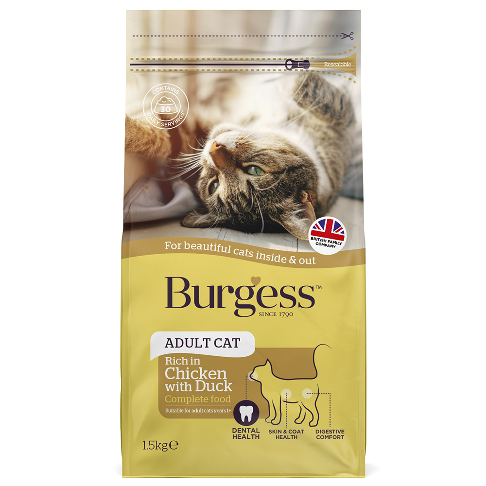 Burgess Chicken and Duck Cat Food 1.5kg Image 1