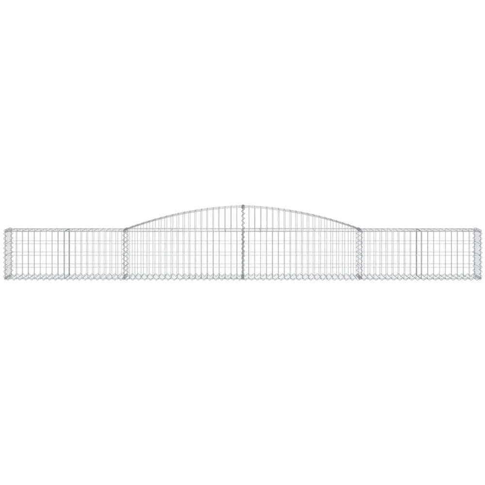 vidaXL Silver Galvanised Iron Gabion Basket 400 x 30 x 40/60cm 6 Pack Image 2