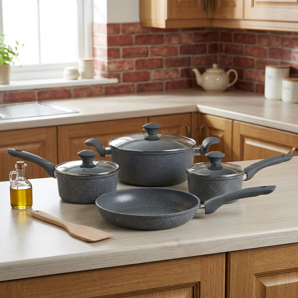 7 Piece Cookware Set - Grey Image 4