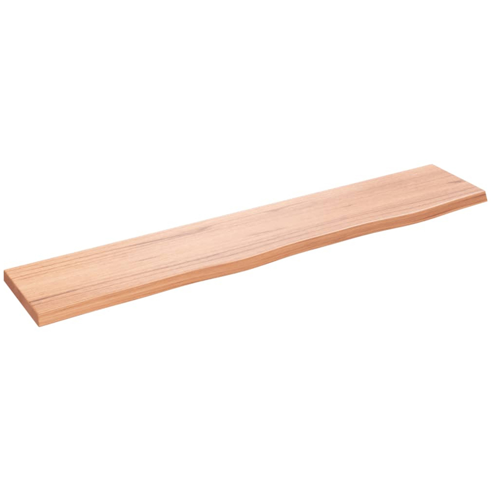 vidaXL 100 x 20 x 2cm Light Brown Solid Oak Wall Shelf Image 1