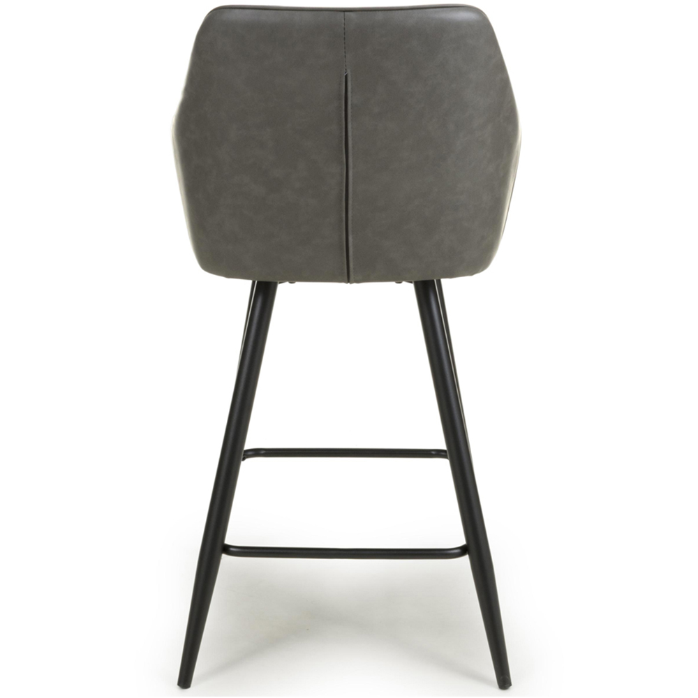 wilko Kensington Vintage Black Quilted Bar Stool Image 6