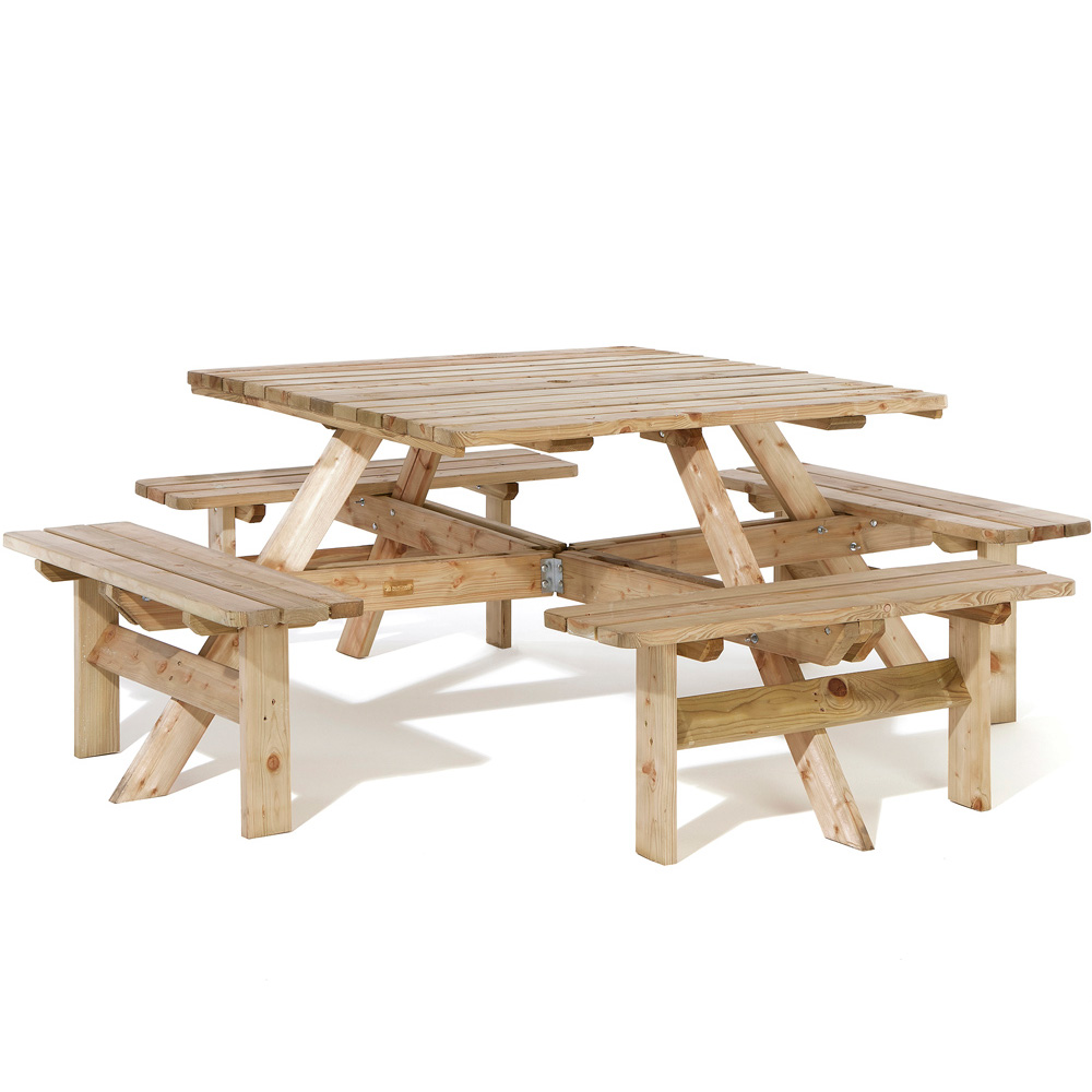 Rowlinson Square Picnic Table Set with Grey Parasol Image 4