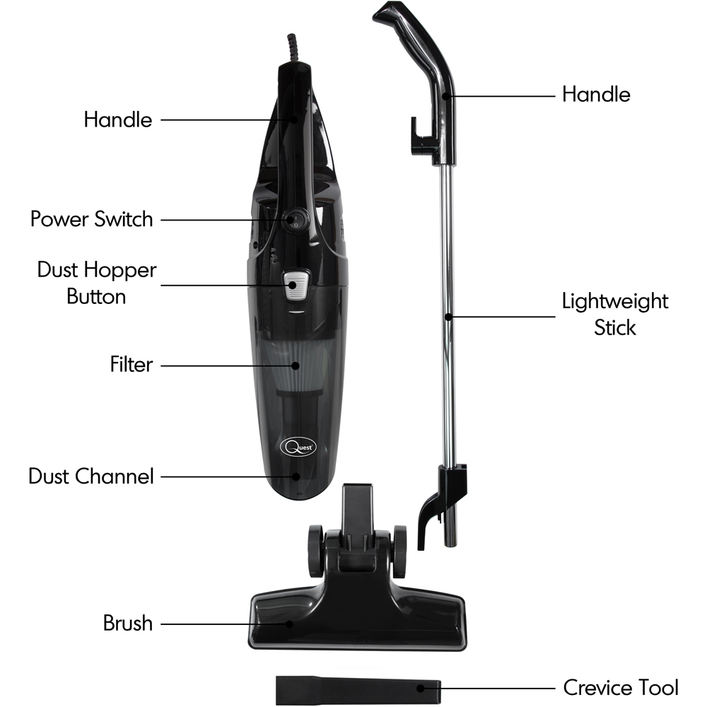 Quest Black 2 in 1 Upright and Handheld Vacuum Cleaner Image 5