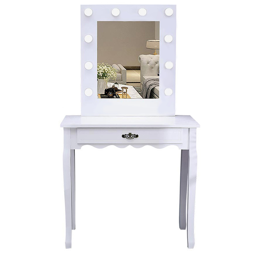 Living and Home White Vanity Dressing Table With Led Mirror Image 2