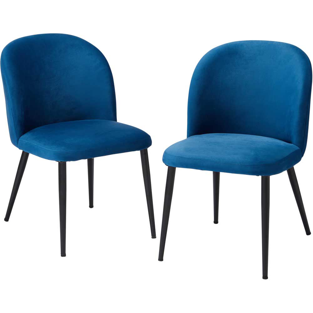 Zara Set of 2 Blue Dining Chair Image 4