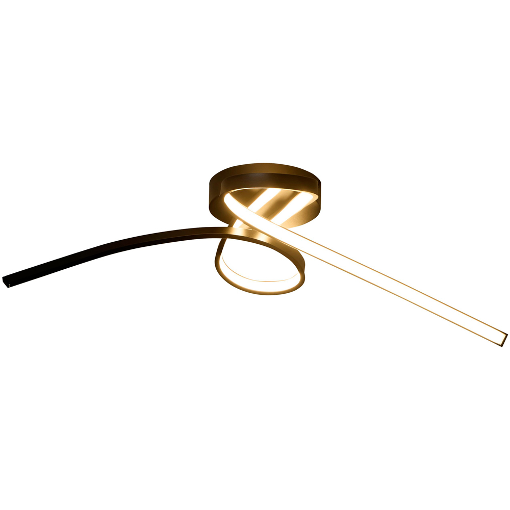 Lighting Collection Furness Black Metal Twisted LED Flush Ceiling Light Image 3