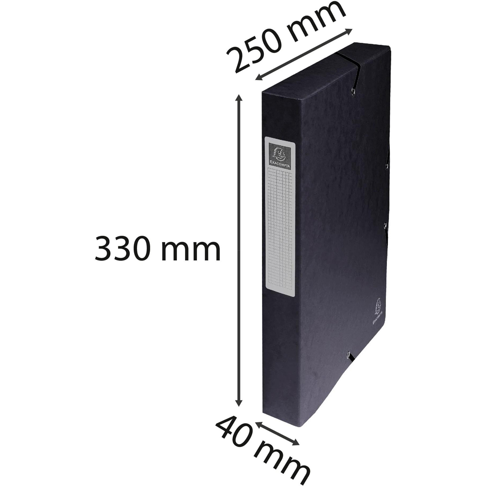 Exacompta A4 Black Pressboard Box File 8 Pack Image 8
