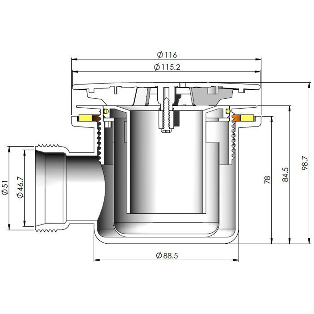 nuie Chrome Fast Flow Shower Waste Image 3