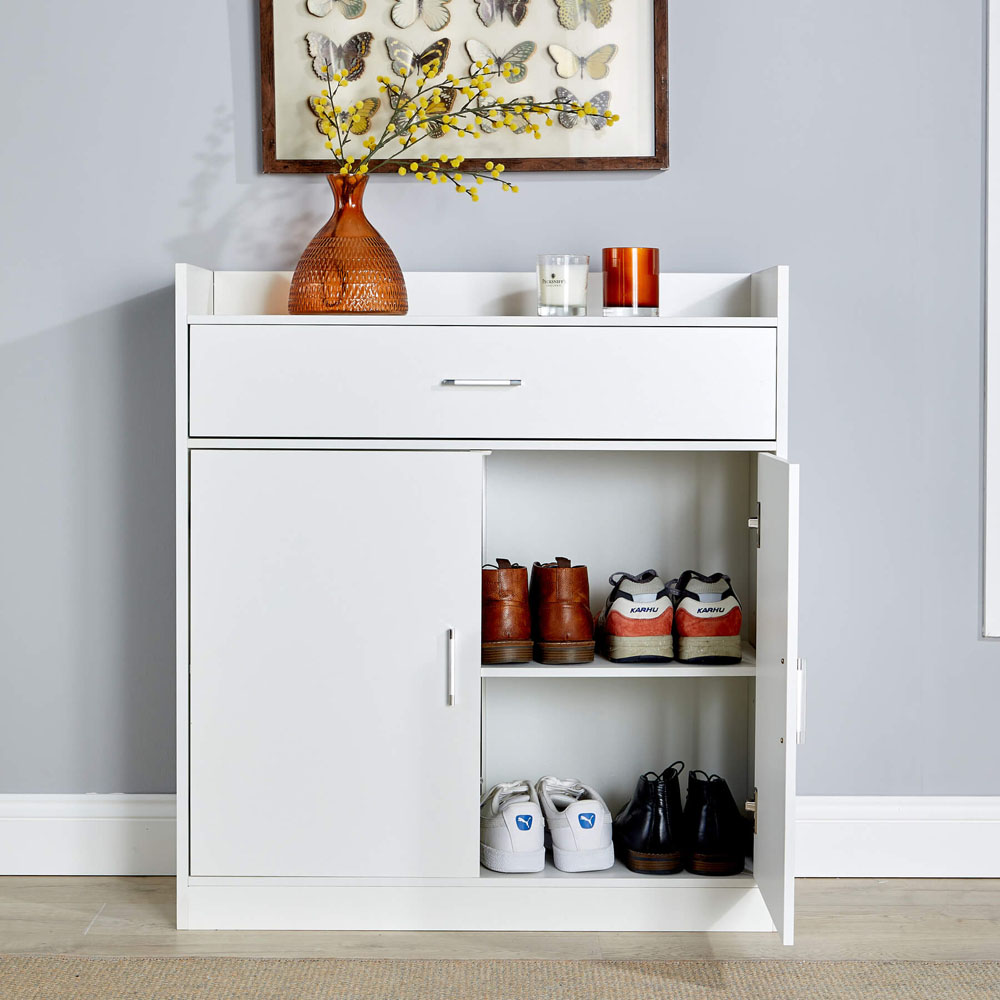 Home Source Novora 2 Door White Shoe Cabinet Image 8