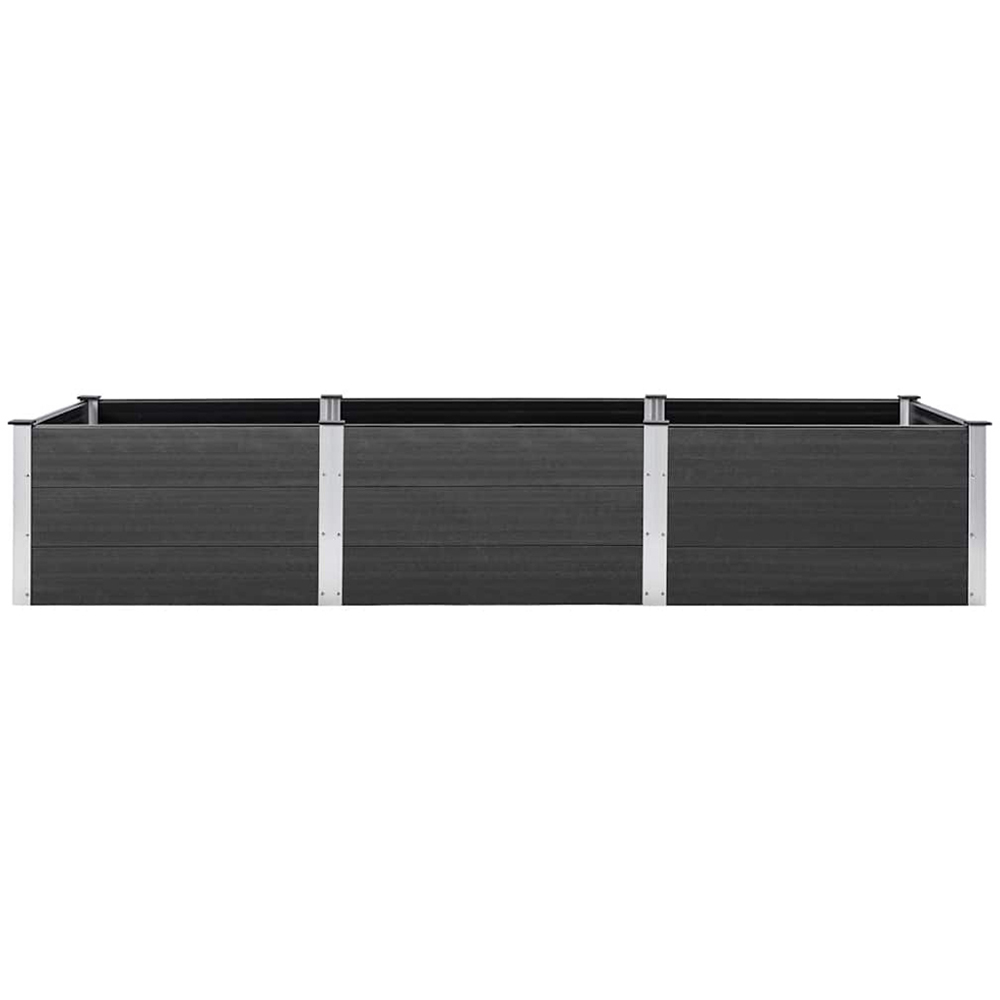 vidaXL Grey Wood Plastic Composite Raised Garden Bed 300 x 100 x 54cm Image 2