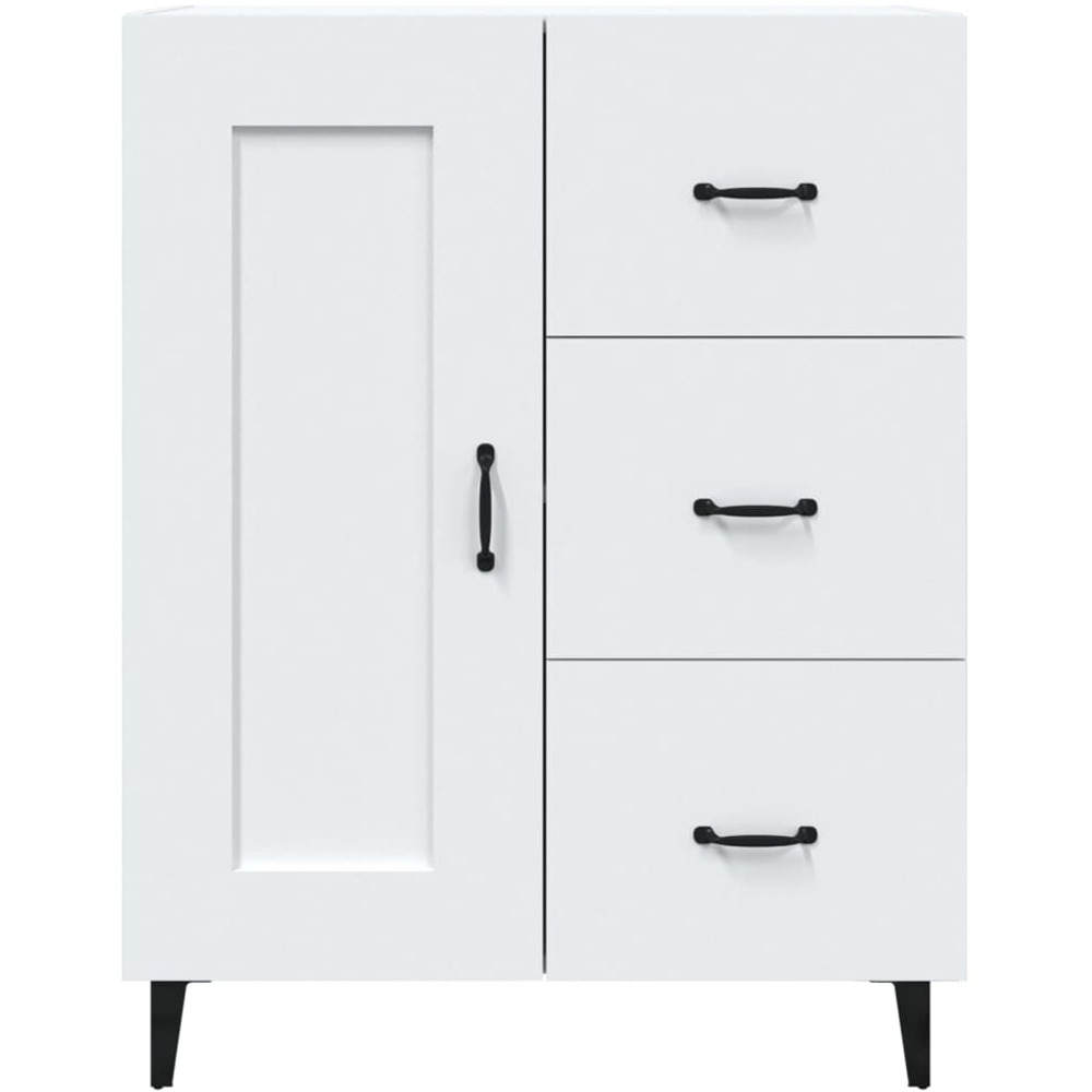 vidaXL Single Door 3 Drawer White Sideboard Image 7
