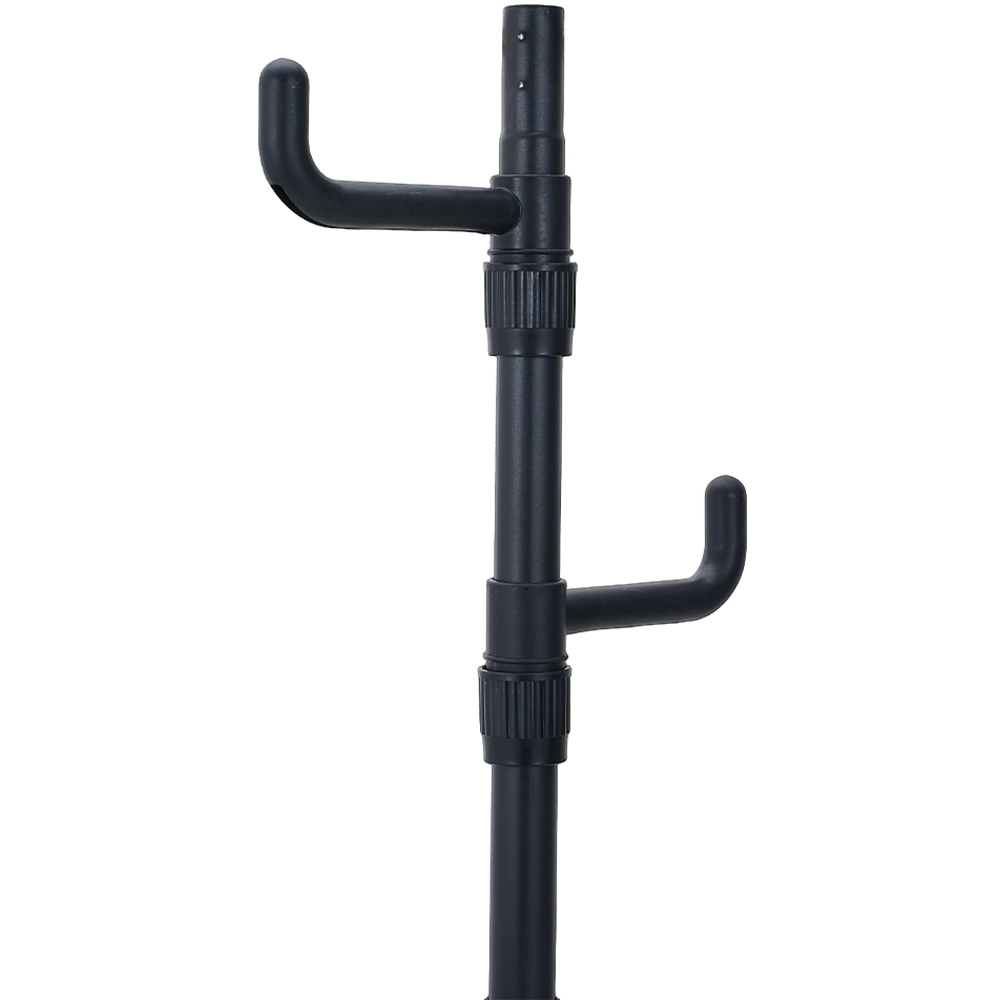 Living and Home Black Adjustable Floor-to-Ceiling Coat Stand with 8 Hooks Image 5