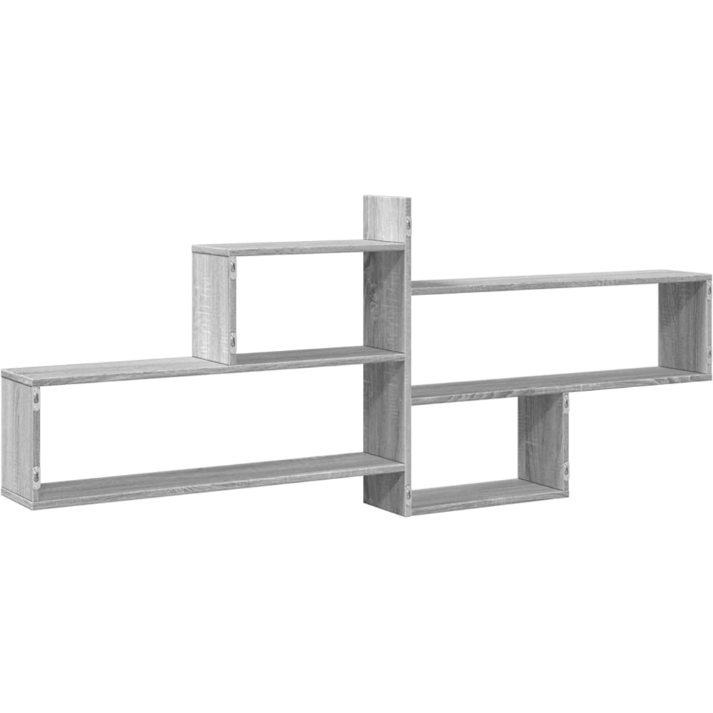vidaXL 5 Shelf Grey Sonoma Floating Wall Shelf Image 5