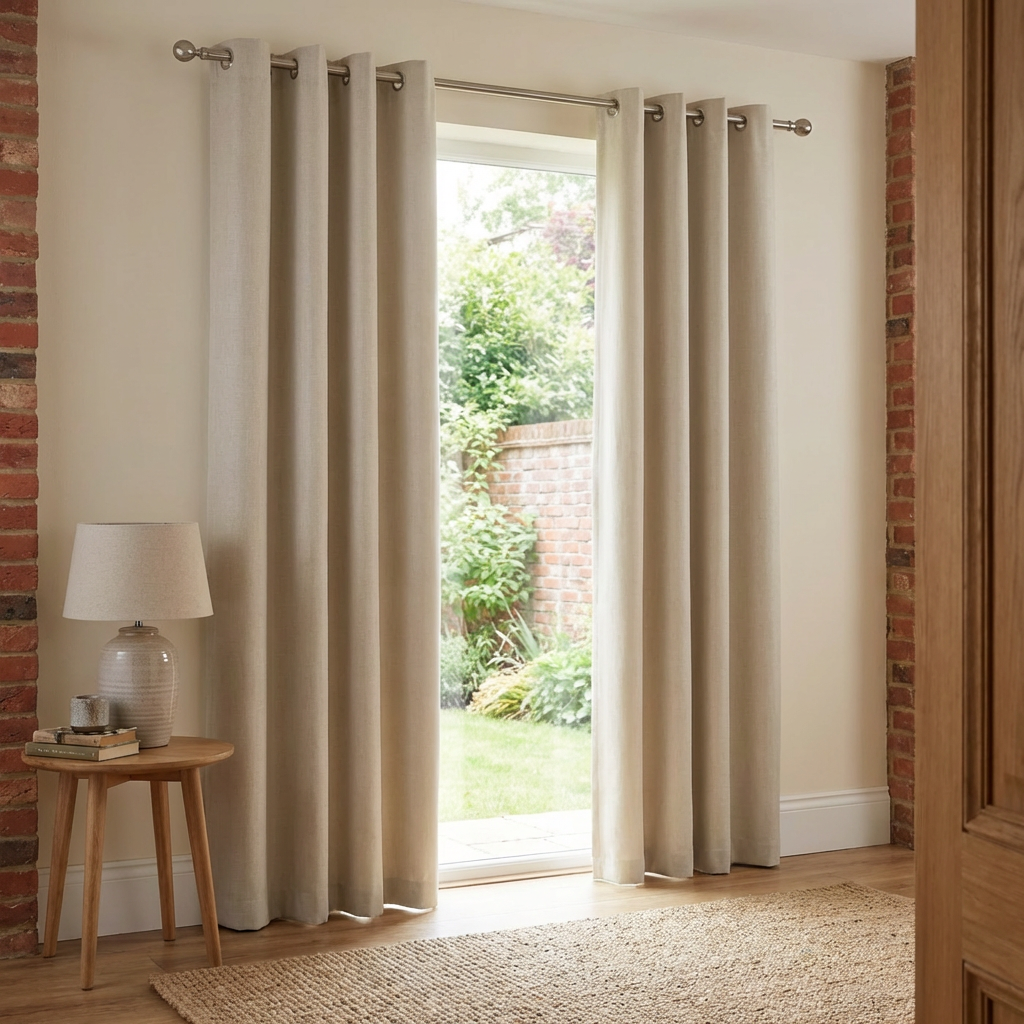 Taylor Blackout Eyelet Curtains - Natural / 168cm / 183cm Image 3