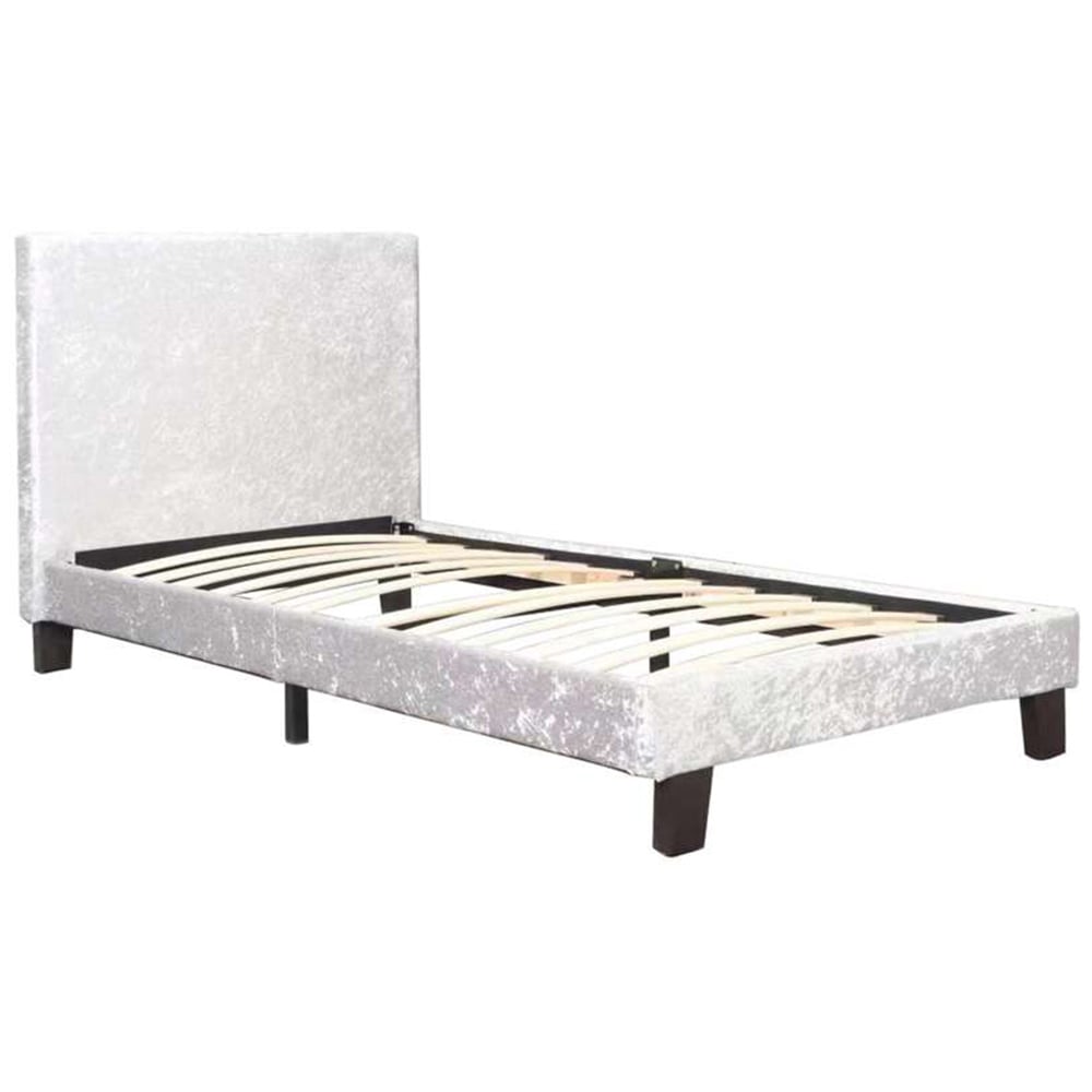 Berlin Single Steel Crushed Velvet Bed Image 4