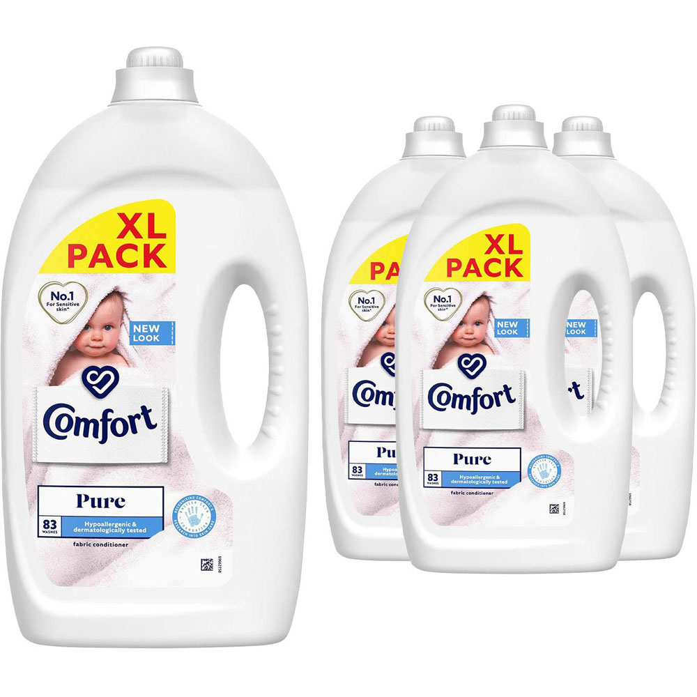 Comfort Pure Fabric Conditioner 83 Washes 2490ml 4 Pack Image 1