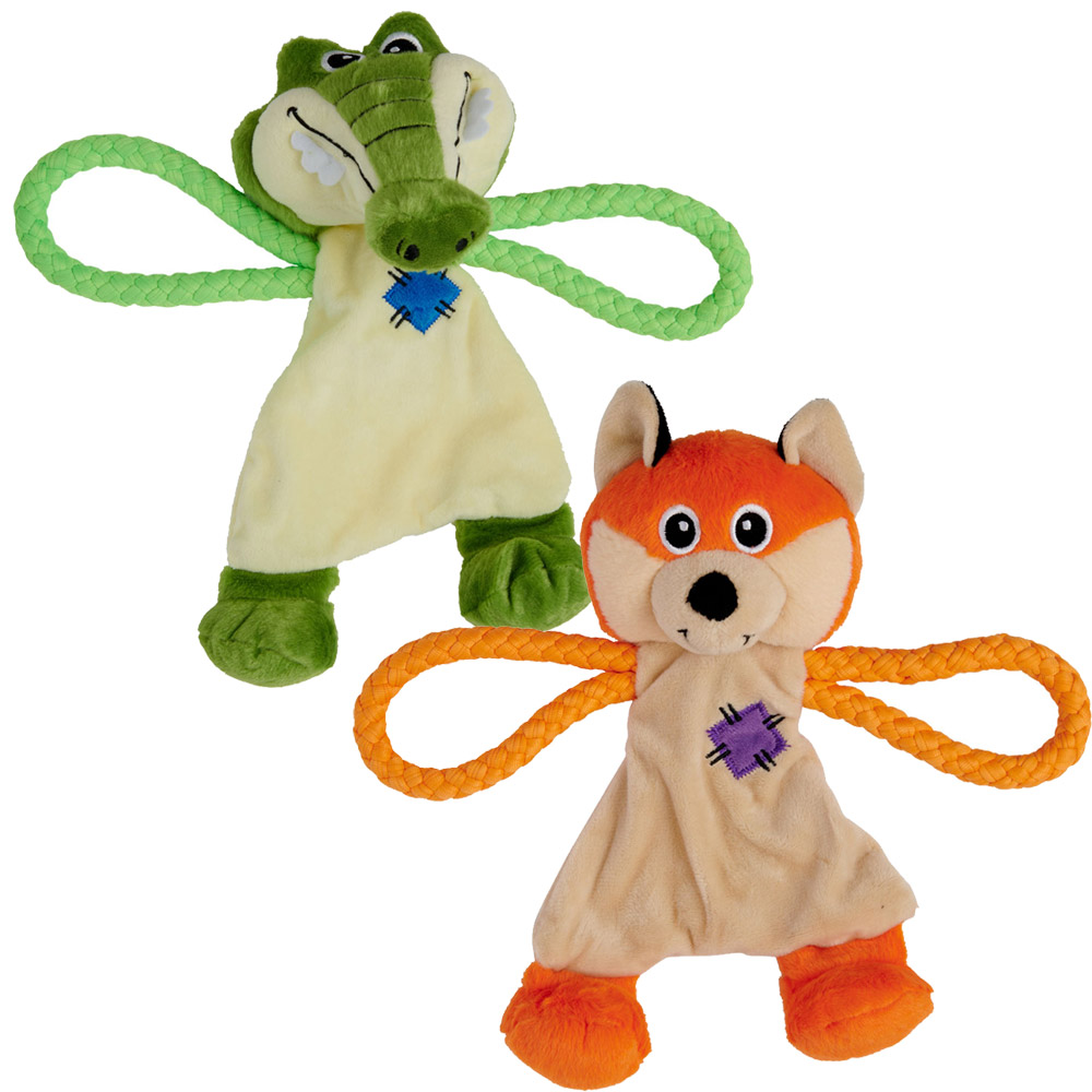 Single Wilko Rope Plush Animals Dog Toy in Assorted styles Image 1