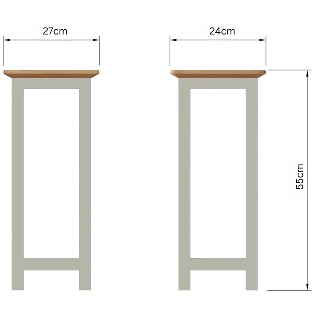 FWStyle Taberno Single Shelf Sage Green and Oak Side Table Image 8