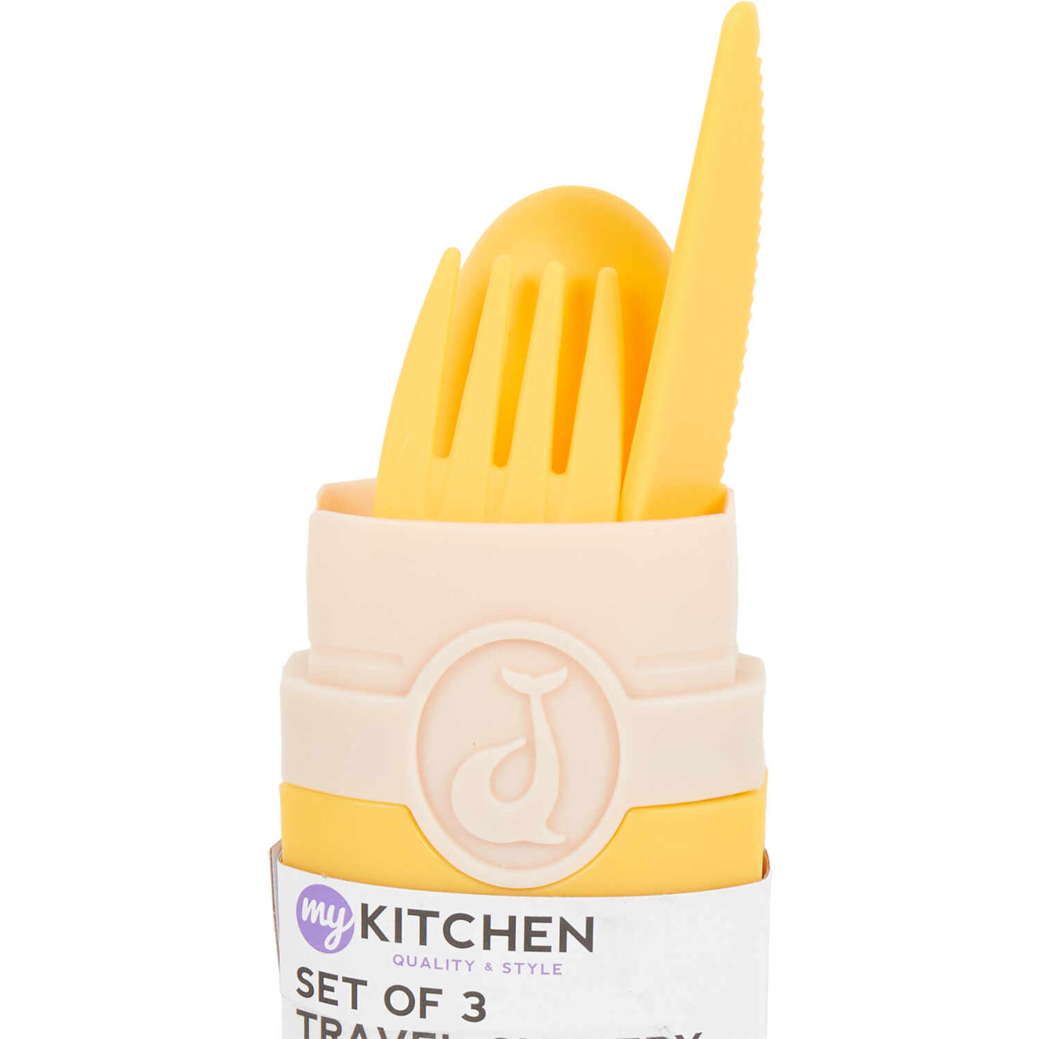 3 Piece Travel Cutlery Set Yellow - Yellow Image 2