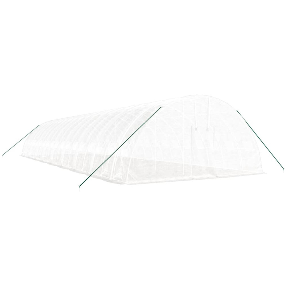 vidaXL White Polyethylene Galvanised Steel Frame 59 x 19.6ft Greenhouse Image 2