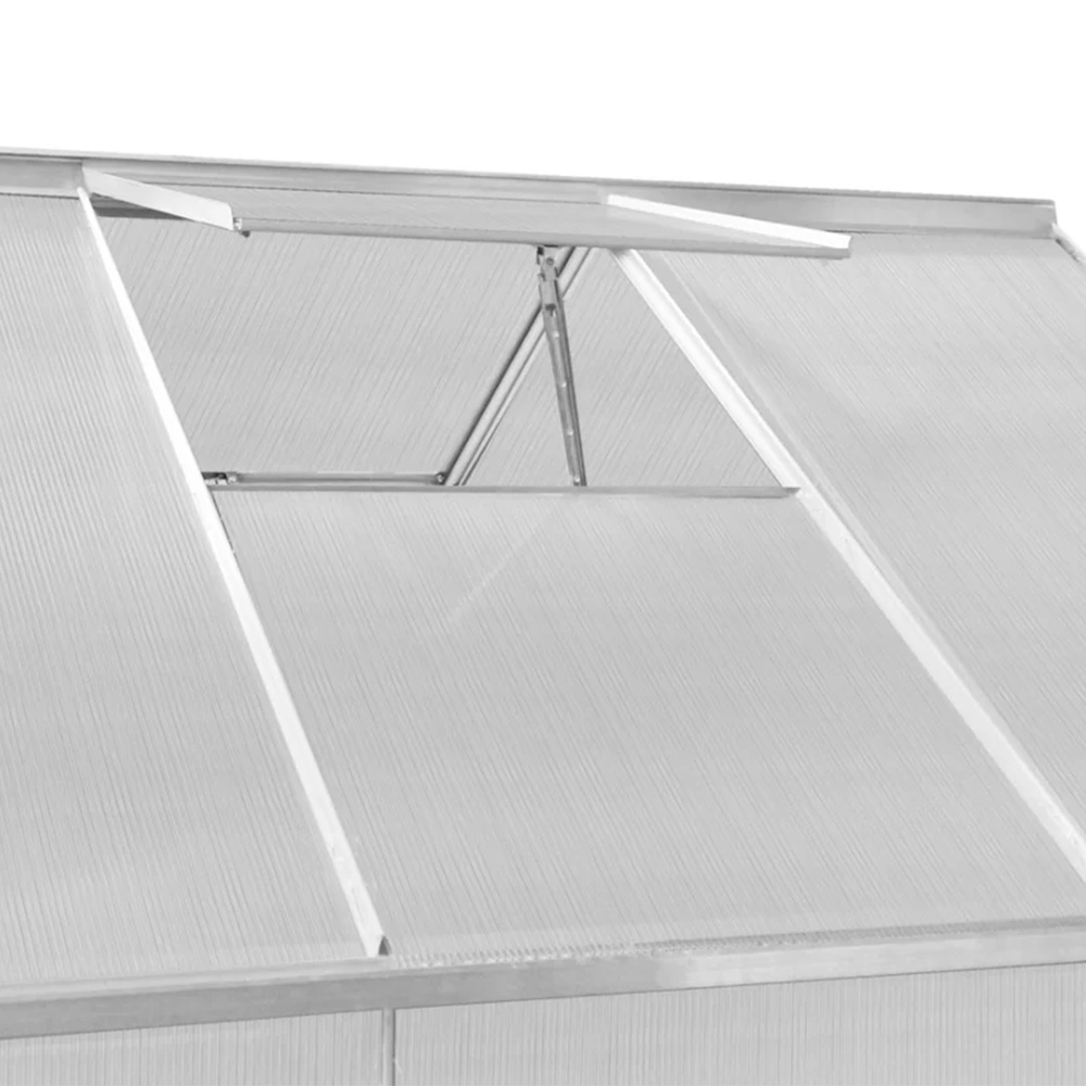 MonsterShop Silver Polycarbonate 6 x 6ft Greenhouse Image 5