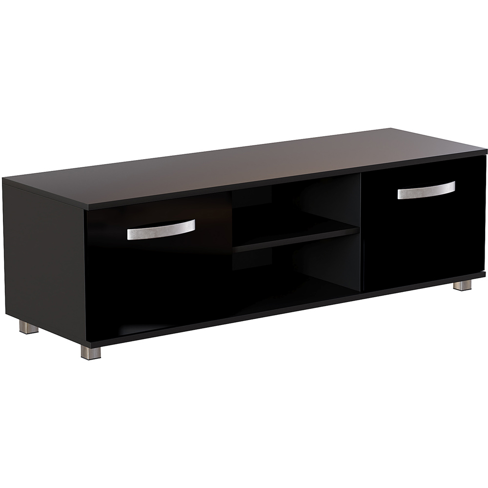 Vida Designs Cosmo 2 Door 2 Shelf Black Small TV Unit Image 2