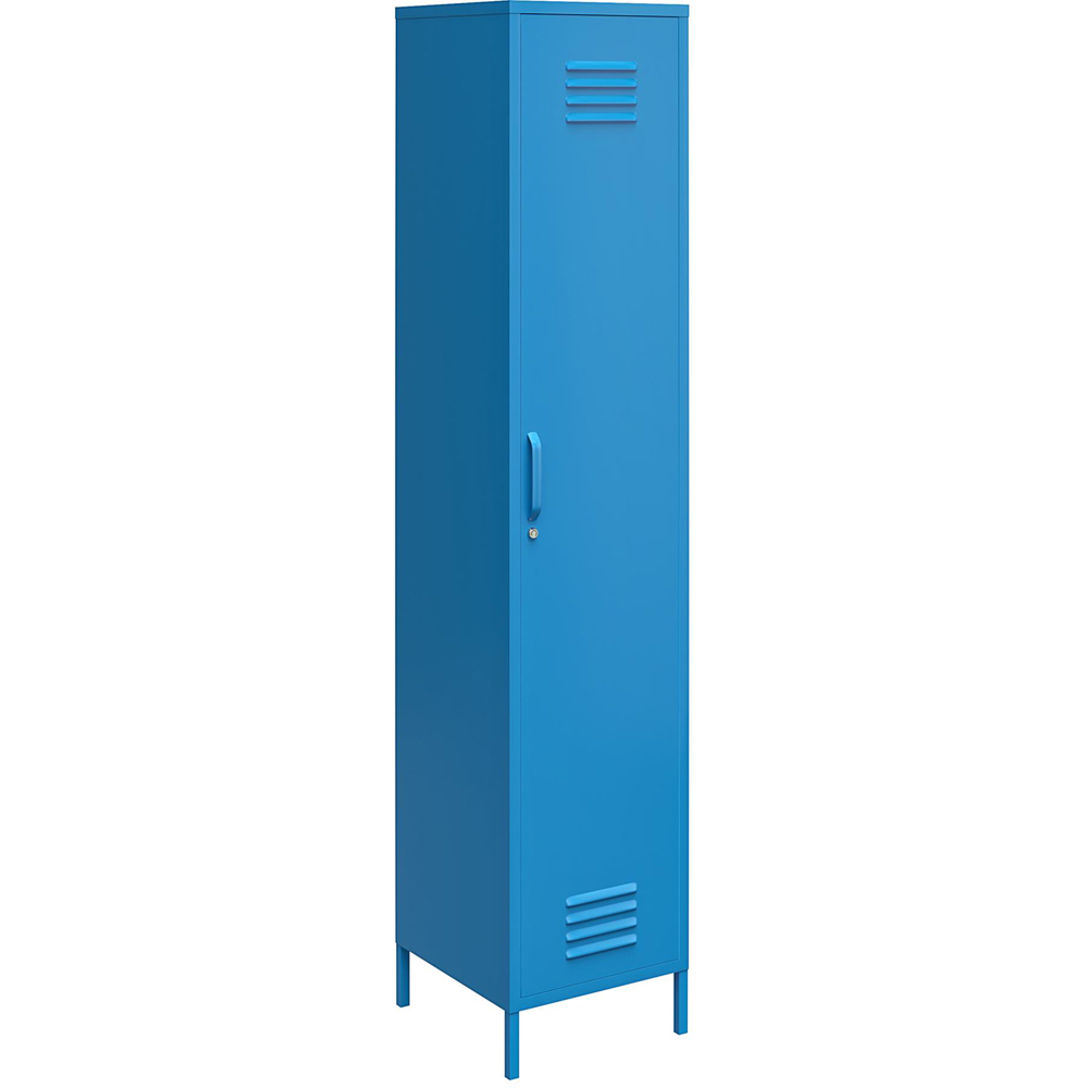 Novogratz Cache Single Door Blue Metal Locker Storage Cabinet Image 2