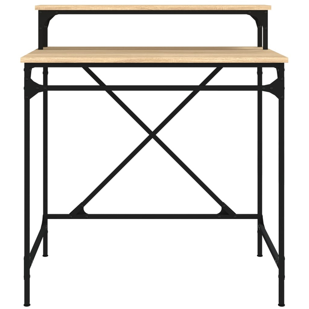 vidaXL Single Shelf Industrial Style Computer Desk Sonoma Oak Image 4