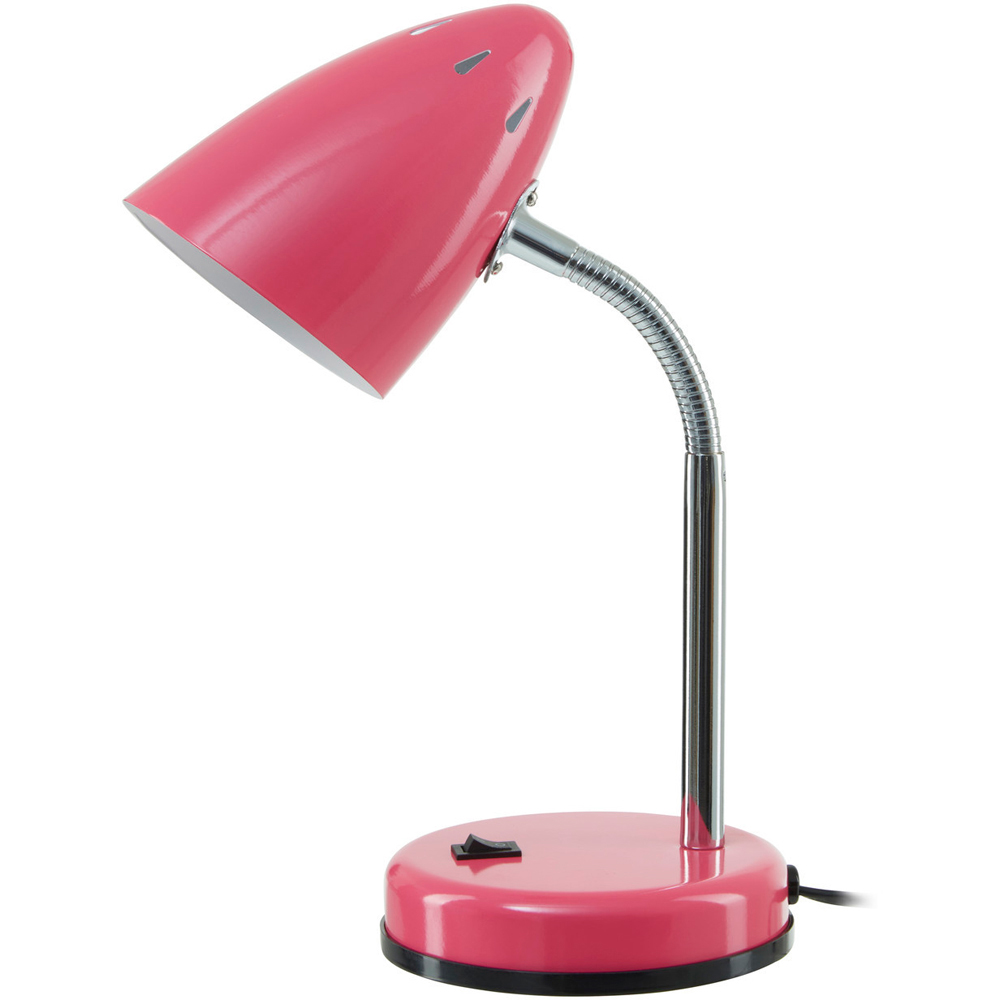 Premier Housewares Pink Gloss Desk Lamp Image 1