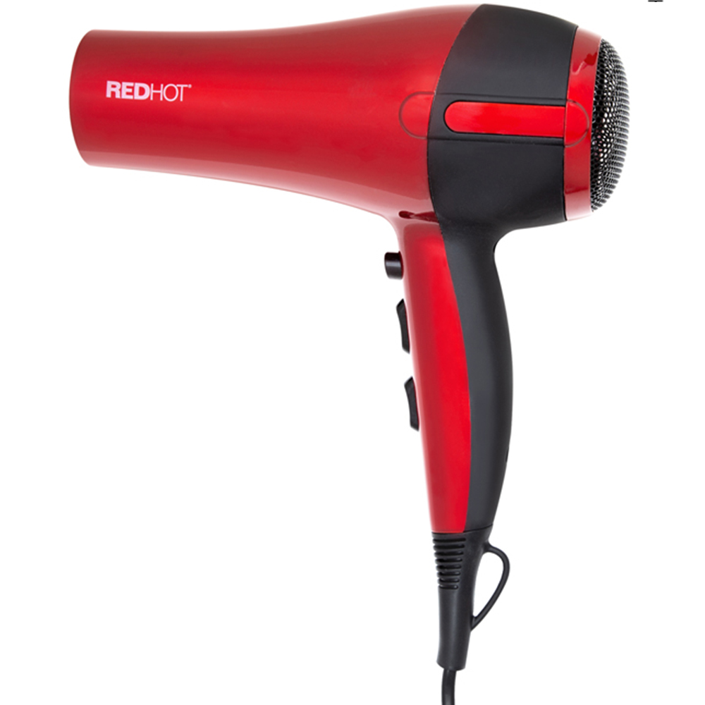 Red Hot Red Professional Hair Dryer with Diffuser Image 1